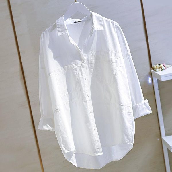 men's casual shirts oversize womens 2021 korean fashionable double pocket long sleeve cotton white female boy friend style trend blous, White;black
men's casual shirts oversize womens 2021 korean fashionable double pocket long sleeve cotton white female boy friend style trend blous, White;black