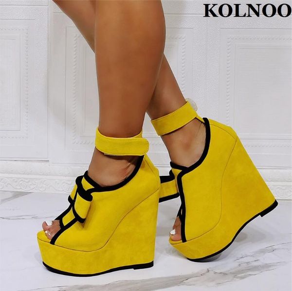 sandals kolnoo women handmade wedge heel peep-toe real pictures faux suede summer evening xmas party prom fashion club shoes, Black
sandals kolnoo women handmade wedge heel peep-toe real pictures faux suede summer evening xmas party prom fashion club shoes, Black