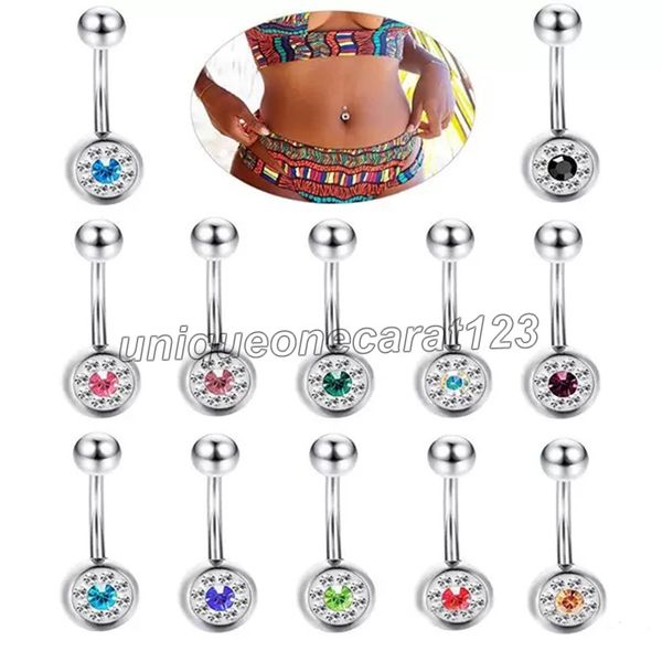 europe and the united states new soft pottery inlay drill navel ring crystal titanium steel bell button rings body piercing, Silver
europe and the united states new soft pottery inlay drill navel ring crystal titanium steel bell button rings body piercing, Silver