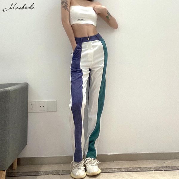 women's pants & capris macheda autumn winter casual trousers women slim fashion patchwork mid waist straight street lady clothing 2021, Black;white
women's pants & capris macheda autumn winter casual trousers women slim fashion patchwork mid waist straight street lady clothing 2021, Black;white