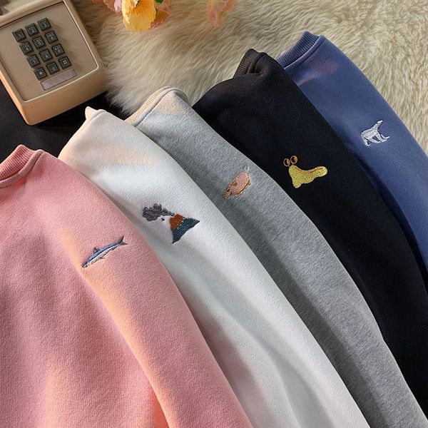 casual dresses cute cartoon embroidered men sweatshirt thicken fleece oversize male pullovers warm korean style men's clothing 0qu, Black;gray
casual dresses cute cartoon embroidered men sweatshirt thicken fleece oversize male pullovers warm korean style men's clothing 0qu, Black;gray