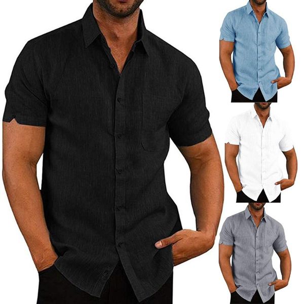 men's casual shirts mens linen blouse short sleeve baggy buttons summer solid comfortable pure cotton and loose holiday tee, White;black
men's casual shirts mens linen blouse short sleeve baggy buttons summer solid comfortable pure cotton and loose holiday tee, White;black