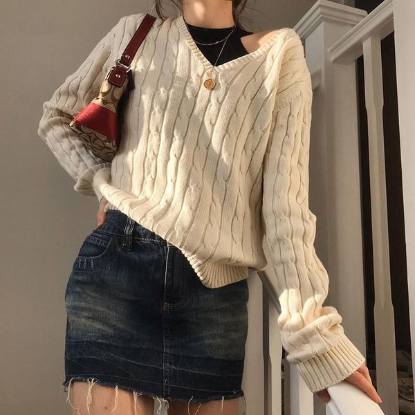 women's sweaters twisted roll knitted pullover women solid preppy style v neck long sleeve jumpers autumn winter chic twist, White;black
women's sweaters twisted roll knitted pullover women solid preppy style v neck long sleeve jumpers autumn winter chic twist, White;black