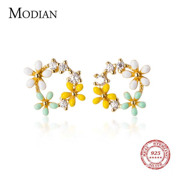 romantic enamel three little flower stud earrings for women 925 sterling silver clear cz earring luxury jewelry 210707, Golden;silver
romantic enamel three little flower stud earrings for women 925 sterling silver clear cz earring luxury jewelry 210707, Golden;silver