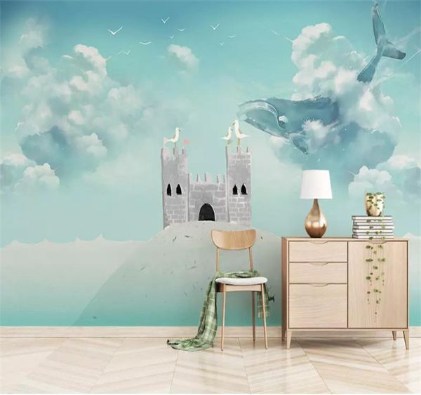 large custom mural wallpaper nordic minimalist hand-painted fantasy whale castle children's background wall wallpapers
large custom mural wallpaper nordic minimalist hand-painted fantasy whale castle children's background wall wallpapers