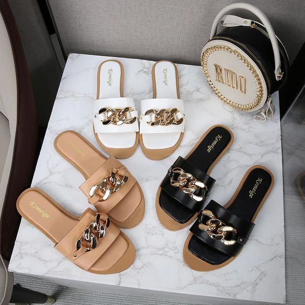 sandals flat casual beach shoes women large metal buckle zapatillas mujer designers sippers for slip on female, Black
sandals flat casual beach shoes women large metal buckle zapatillas mujer designers sippers for slip on female, Black