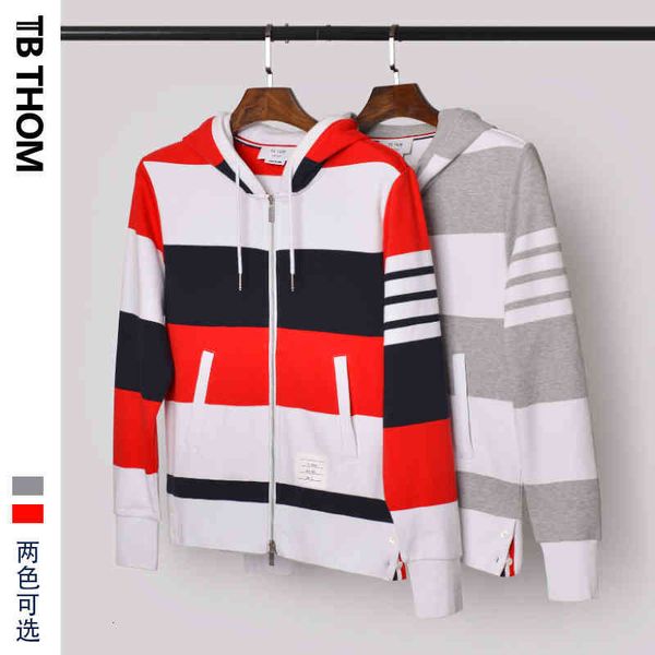 hoodies red, white and blue wide stripe contrast tb thom zipper hoodie men's spring autumn coat slim fashion br, Black
hoodies red, white and blue wide stripe contrast tb thom zipper hoodie men's spring autumn coat slim fashion br, Black