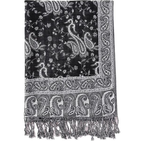 scarves pashmina silk shawl scarf wrap paisley jacquard floral borders rave 2 layers reversible tassels for women 70x180cm 200g, Blue;gray
scarves pashmina silk shawl scarf wrap paisley jacquard floral borders rave 2 layers reversible tassels for women 70x180cm 200g, Blue;gray