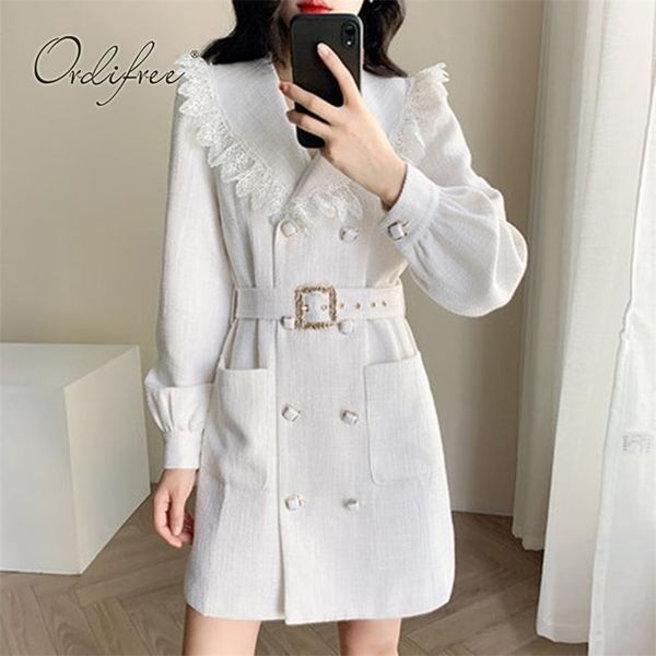 spring autumn women white party mini dress lace crochet double breasted belted elegant short office lady 210513, Black;gray
spring autumn women white party mini dress lace crochet double breasted belted elegant short office lady 210513, Black;gray