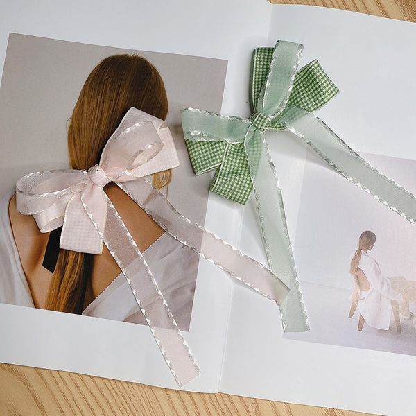 barrettes hairpin korean plaid gauze bow simple girl ins net red cloth ribbon hair ornament, Golden;silver
barrettes hairpin korean plaid gauze bow simple girl ins net red cloth ribbon hair ornament, Golden;silver