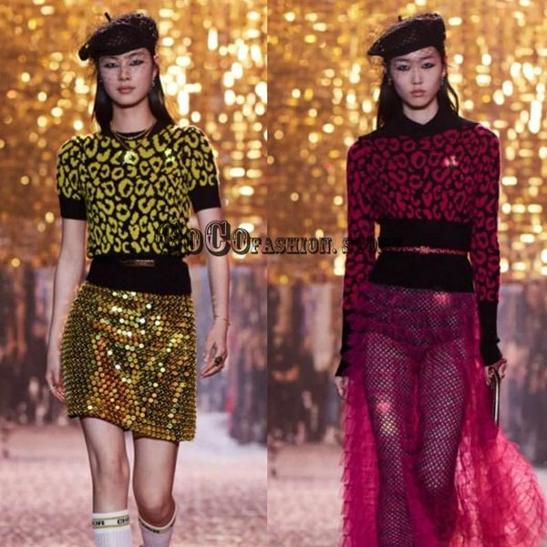 women's t-shirt luxury designer high end 2021 summer runway leopard jacquard knitted women crop woman tshirts graphic t shirts tee, White
women's t-shirt luxury designer high end 2021 summer runway leopard jacquard knitted women crop woman tshirts graphic t shirts tee, White