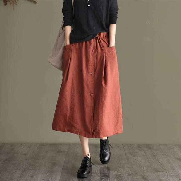 skirts women cotton linen casual 2021 spring arts style vintage double-breasted female high waist a-line long skirt d014, Black
skirts women cotton linen casual 2021 spring arts style vintage double-breasted female high waist a-line long skirt d014, Black