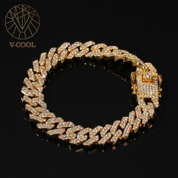 12mm bling s-link miami cuban bracelets gold color full iced rhinestones hiphop mens bracelet fashion jewelry vp891 chains, Silver
12mm bling s-link miami cuban bracelets gold color full iced rhinestones hiphop mens bracelet fashion jewelry vp891 chains, Silver