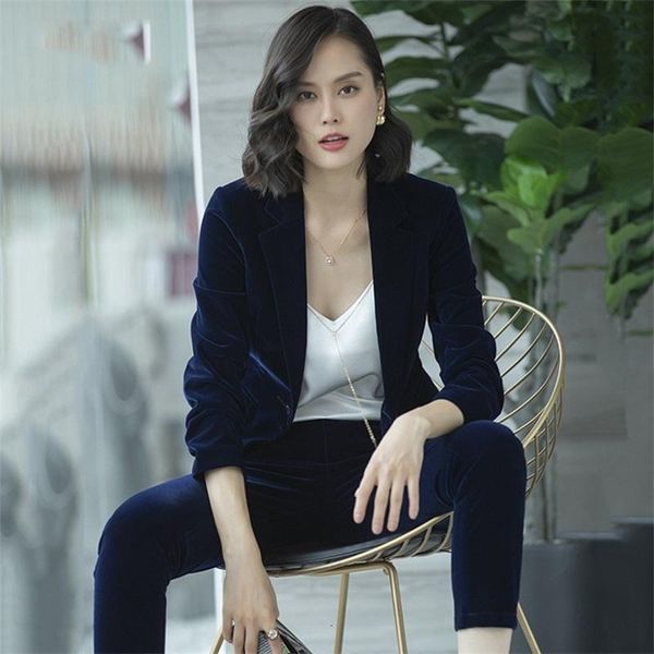 women's suits & blazers fashion velvet pant jacket + pants two pieces formal suit button blazer slim ol business, White;black
women's suits & blazers fashion velvet pant jacket + pants two pieces formal suit button blazer slim ol business, White;black