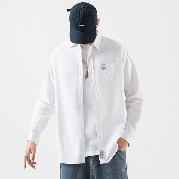 oxford long sleeve shirt solid color japanese-style blouse white harajuku casual designer spring and fall men's shirts, White;black
oxford long sleeve shirt solid color japanese-style blouse white harajuku casual designer spring and fall men's shirts, White;black