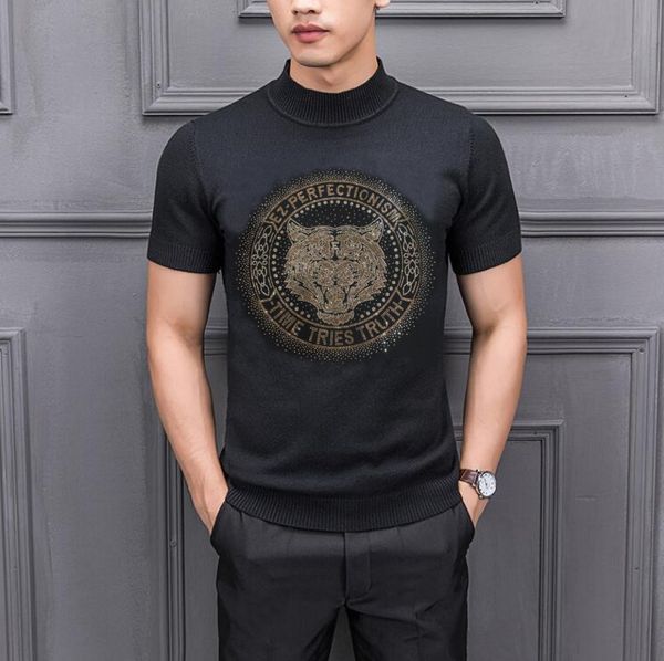 european designer autumn luxury men's high-end classic sweater casual fashion brand, White;black
european designer autumn luxury men's high-end classic sweater casual fashion brand, White;black