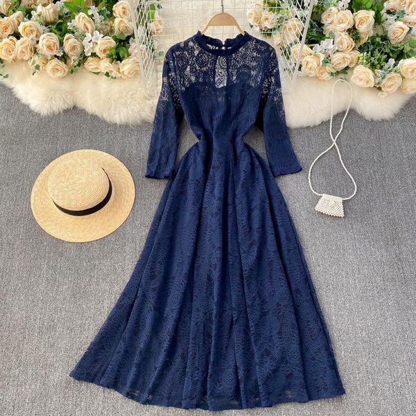 pink/black/blue vintage hollow out party long dress women elegant ruffle collar sleeve casual maxi vestidos spring autumn dresses, Black;gray
pink/black/blue vintage hollow out party long dress women elegant ruffle collar sleeve casual maxi vestidos spring autumn dresses, Black;gray