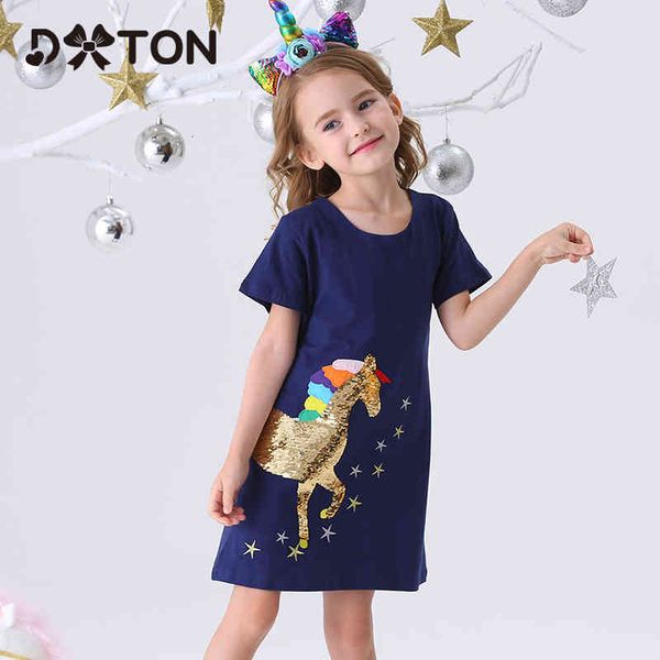 girl's dxton unicorn summer kids dresses straight cotton girls casual children vestidos sequined baby dress cartoon clothing 2-7y c0223, Red;yellow
girl's dxton unicorn summer kids dresses straight cotton girls casual children vestidos sequined baby dress cartoon clothing 2-7y c0223, Red;yellow