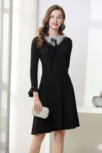 dress sweater spring autumn casual vestidos women color block lace patchwork flare sleeve black red dress, Black;gray
dress sweater spring autumn casual vestidos women color block lace patchwork flare sleeve black red dress, Black;gray