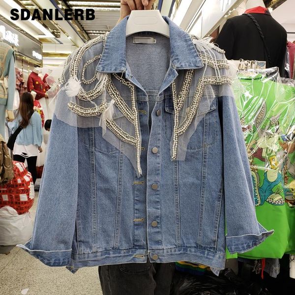 women's jackets 2021 european goods clothing spring heavy industry diamond beaded lace decorative loose-fit long-sleeve denim jacket, Black;brown
women's jackets 2021 european goods clothing spring heavy industry diamond beaded lace decorative loose-fit long-sleeve denim jacket, Black;brown