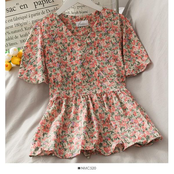 women's blouses & shirts crop women summer korean style vintage v neck short sleeve printed blouse shirt camisas mujer, White
women's blouses & shirts crop women summer korean style vintage v neck short sleeve printed blouse shirt camisas mujer, White