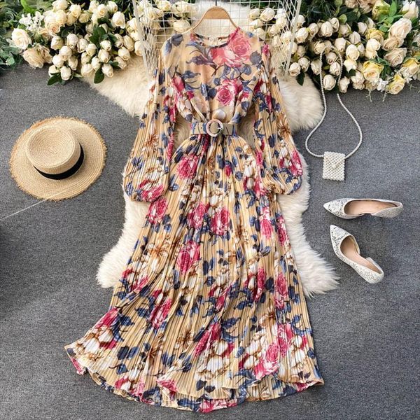 spring temperament vestidos round neck womens dresses slim midi heavy industry pleated chiffon print dress c296, Black;gray
spring temperament vestidos round neck womens dresses slim midi heavy industry pleated chiffon print dress c296, Black;gray