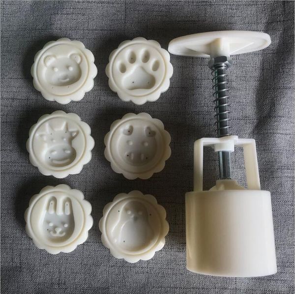 cake tools zgtglad50g 3d cartoon animals mooncake mold 1 barrel+6 stamps set hand pressure fondant moon mould diy baking accessories
cake tools zgtglad50g 3d cartoon animals mooncake mold 1 barrel+6 stamps set hand pressure fondant moon mould diy baking accessories