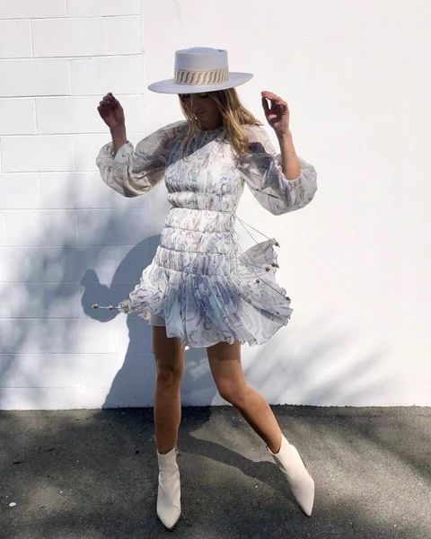 high-end retro printed round neck lantern sleeves pleated temperament light luxury daily holiday dress casual dresses, Black;gray
high-end retro printed round neck lantern sleeves pleated temperament light luxury daily holiday dress casual dresses, Black;gray