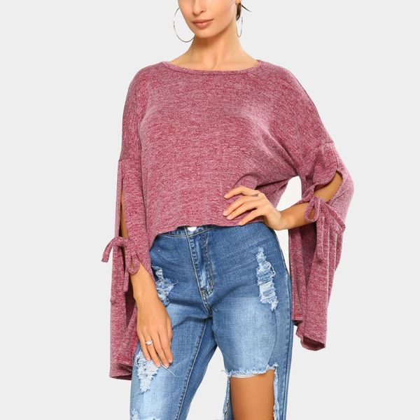 women's t-shirt anself spring autumn woman t shirt women o neck strappy slit sleeves solid color cropped t-shirts, White
women's t-shirt anself spring autumn woman t shirt women o neck strappy slit sleeves solid color cropped t-shirts, White