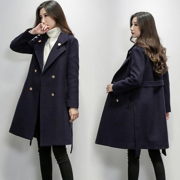 women's wool & blends fashion slim double breasted overcoat female autumn winter office lady long sleeve bow outerwear elegant beige co, Black
women's wool & blends fashion slim double breasted overcoat female autumn winter office lady long sleeve bow outerwear elegant beige co, Black