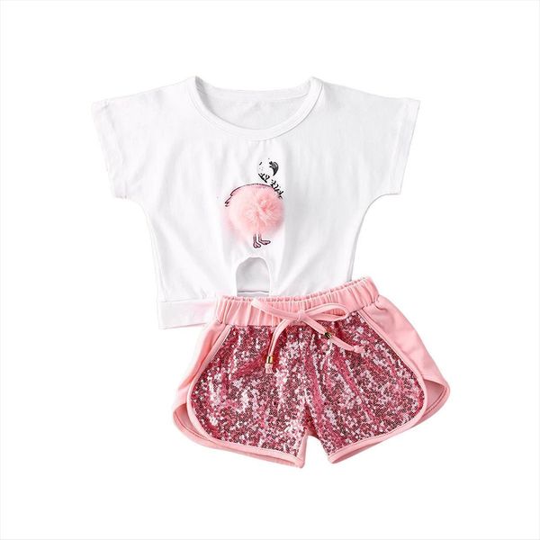 summer baby clothes newborn kids girl outfits 2pcs flamingo white t shirt sequins shorts fashion sets 0 4y
summer baby clothes newborn kids girl outfits 2pcs flamingo white t shirt sequins shorts fashion sets 0 4y