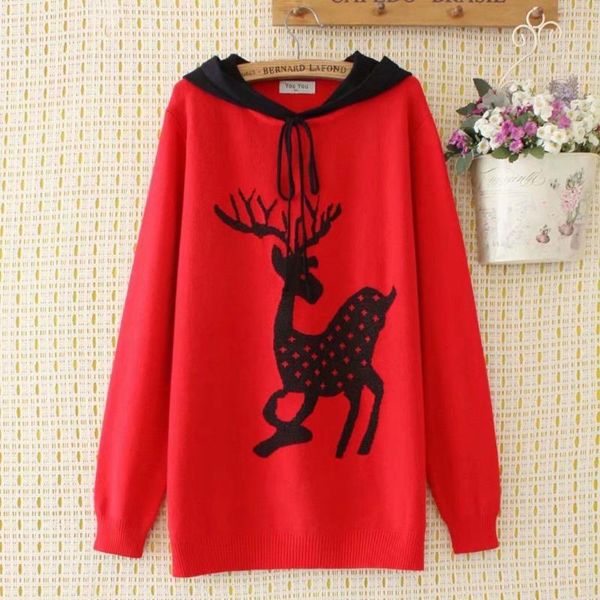 women's sweaters plus size black red cartoon women hooded knitted loose 2021 autumn winter casual lady sweater female pullovers, White;black
women's sweaters plus size black red cartoon women hooded knitted loose 2021 autumn winter casual lady sweater female pullovers, White;black