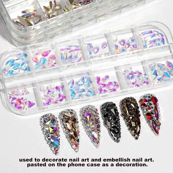 nail art decorations 12 grid flatback crystal rhinestones 3d gems multi-size mixed shape glitter diamond manicure decor arts women beauty, Silver;gold
nail art decorations 12 grid flatback crystal rhinestones 3d gems multi-size mixed shape glitter diamond manicure decor arts women beauty, Silver;gold
