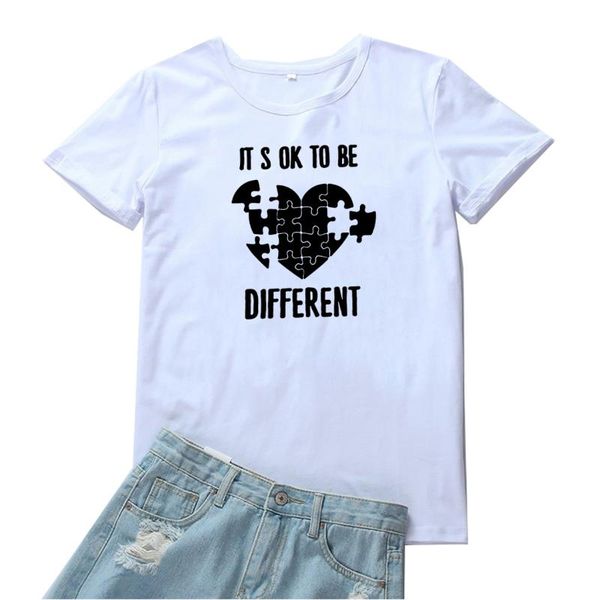 women's t-shirt it's ok to be different tee shirt femme put together into a heart shape t women fashion loose casual tshirts, White
women's t-shirt it's ok to be different tee shirt femme put together into a heart shape t women fashion loose casual tshirts, White