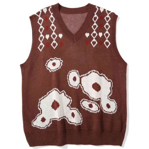 men's sweaters harajuku lacible sweater vest man love pattern abstract diamond jacket casual loose mesh streetwear, White;black
men's sweaters harajuku lacible sweater vest man love pattern abstract diamond jacket casual loose mesh streetwear, White;black