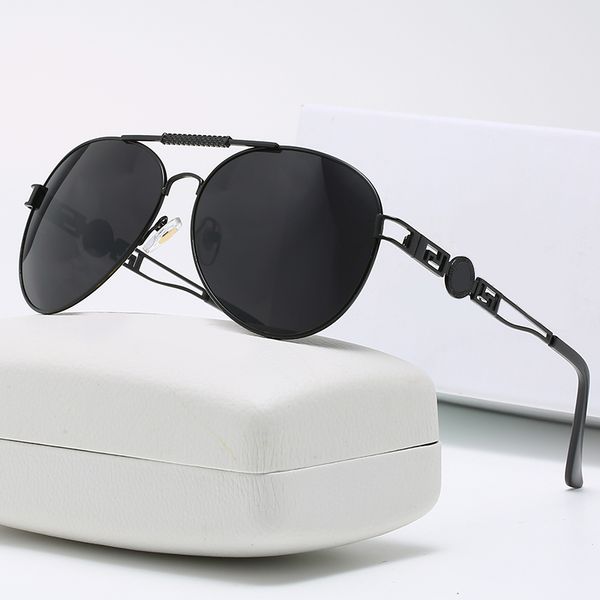 

1pcs fashion round sunglasses eyewear sun glasses designer brand black metal frame dark 50mm glass lenses for mens womens better brown cases, White;black