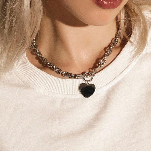 pendant necklaces 100% stainless steel heart charm necklace for women metal toggle chain 8mm o choker, Silver
pendant necklaces 100% stainless steel heart charm necklace for women metal toggle chain 8mm o choker, Silver