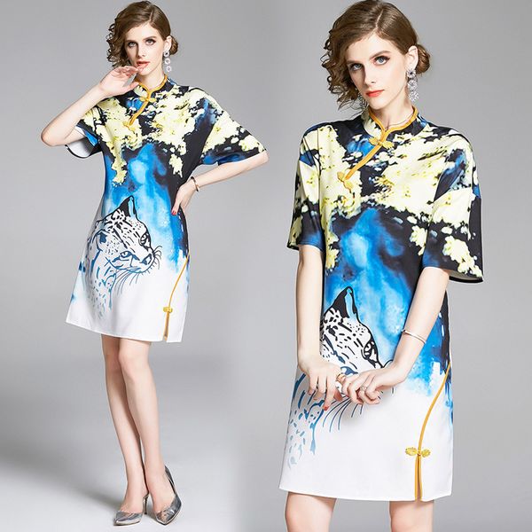dresses cheongsam modified women's spring summer 2021 small height, Black;gray
dresses cheongsam modified women's spring summer 2021 small height, Black;gray