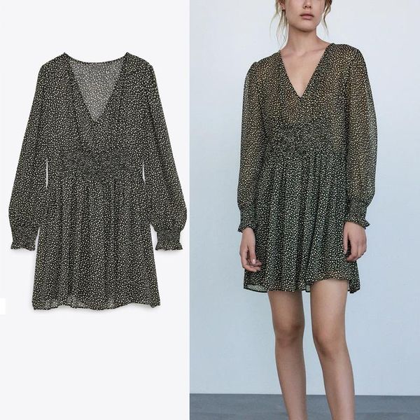 woman 2021 polka dot long sleeve mini dress women ruffle print vintage vestidos elastic waist female elegant short dresses casual, Black;gray
woman 2021 polka dot long sleeve mini dress women ruffle print vintage vestidos elastic waist female elegant short dresses casual, Black;gray