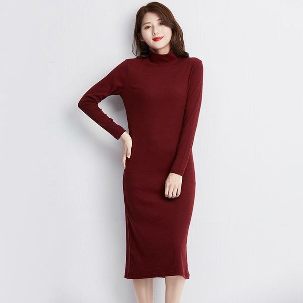 spring high collar long sleeve wine red cotton t-shirt dress women korean style slim fit bodycon t shirt elegant vintage casual dresses, Black;gray
spring high collar long sleeve wine red cotton t-shirt dress women korean style slim fit bodycon t shirt elegant vintage casual dresses, Black;gray