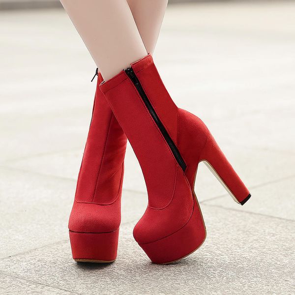boots female zipper brand designer shoes fashion platform block heel ankle women casual party boots, Black
boots female zipper brand designer shoes fashion platform block heel ankle women casual party boots, Black