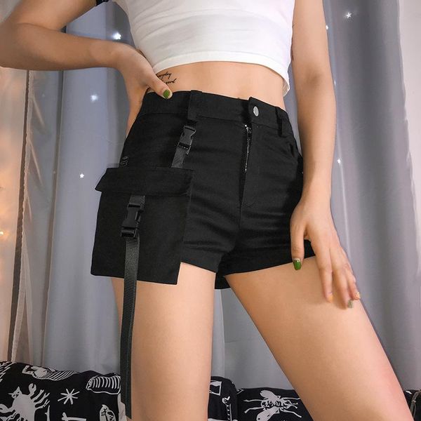 women's shorts casual zipper black women high waist cargo summer streetwear biker skinny short bottom, White;black
women's shorts casual zipper black women high waist cargo summer streetwear biker skinny short bottom, White;black