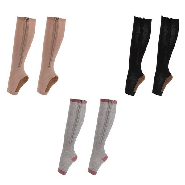 sports socks knee high sleeve sock footwear arch support compression zipper open toe plus size stockings, Black
sports socks knee high sleeve sock footwear arch support compression zipper open toe plus size stockings, Black
