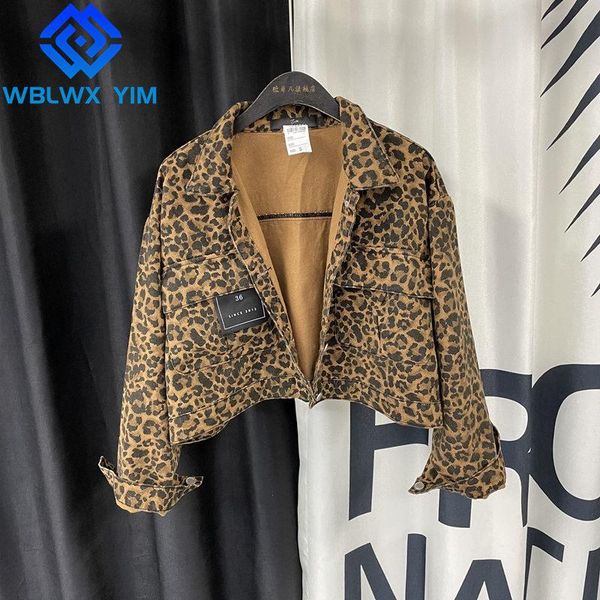 women's jackets jeans jacket women fashion leopard print short coat pocket lapel denim female loose casual harajuku, Black;brown
women's jackets jeans jacket women fashion leopard print short coat pocket lapel denim female loose casual harajuku, Black;brown