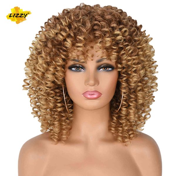short hair afro kinky curly wigs with bangs for black women 14inches synthetic ombre african glueless heat resistant wig lizzy, Black;brown
short hair afro kinky curly wigs with bangs for black women 14inches synthetic ombre african glueless heat resistant wig lizzy, Black;brown