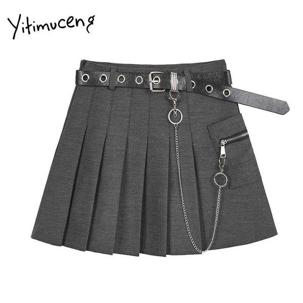 yitimuceng zipper sashes skirt women pleated high waist mini solid summer korean preppy style fashion skirts 210601, Black
yitimuceng zipper sashes skirt women pleated high waist mini solid summer korean preppy style fashion skirts 210601, Black