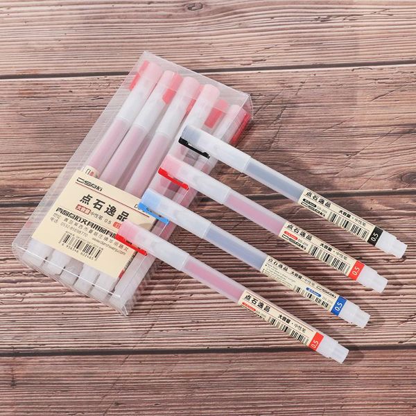 gel pens 12pcs/set frosted rod transparent pen 0.5mm black blue red ink maker writing tool stationery school office supplies
gel pens 12pcs/set frosted rod transparent pen 0.5mm black blue red ink maker writing tool stationery school office supplies