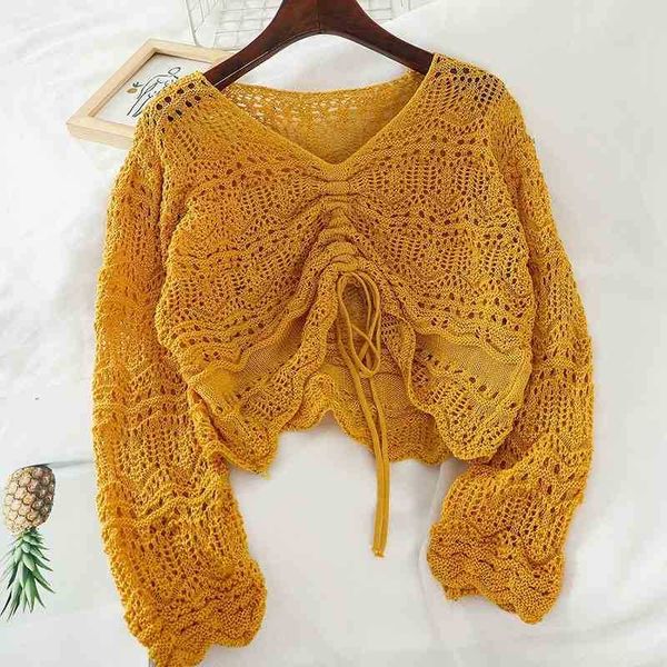 women's sweaters women hollow out knitted pullovers spring thin v-neck drawstring long sleeve bottoming sweater knitwear shor 9j67, White;black
women's sweaters women hollow out knitted pullovers spring thin v-neck drawstring long sleeve bottoming sweater knitwear shor 9j67, White;black