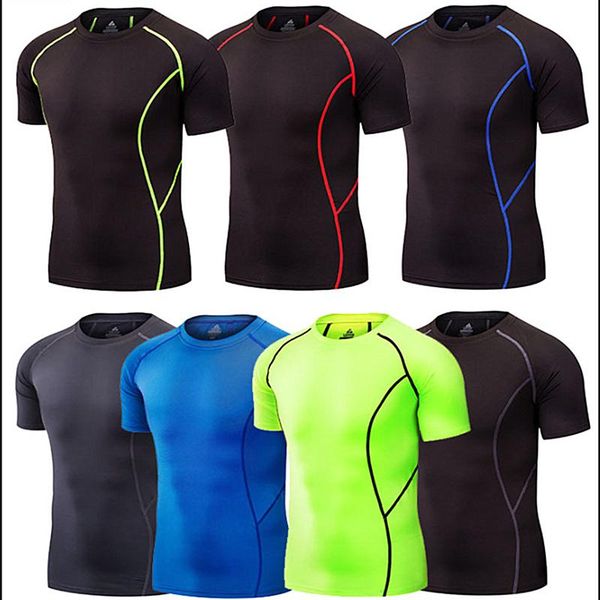 men tight clothes gym compression sport shirt male running workout quick-drying short sleeve jerseys, Black;blue
men tight clothes gym compression sport shirt male running workout quick-drying short sleeve jerseys, Black;blue