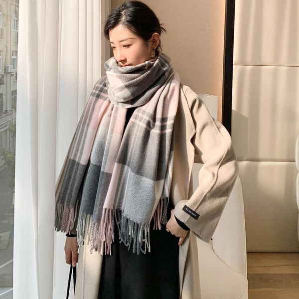 scarves 2021 women's winter wool outdoor warm double-sided thick long shawls wraps female plaid scarf women luxury, Blue;gray
scarves 2021 women's winter wool outdoor warm double-sided thick long shawls wraps female plaid scarf women luxury, Blue;gray